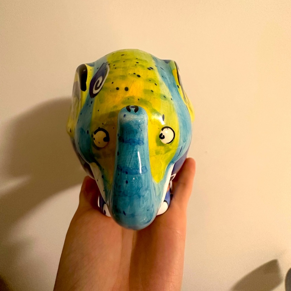 Hand painted elephant piggy bank